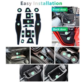 GAFAT Non-Slip Mats for Ford Puma ST Line 2020-2023, Centre Console & Door Seam Mats (Blue)