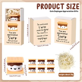 Wettarn 36 Sets Employee Appreciation Gifts S'more Gifts Bulk Marshmallow with Box Office Party Favor Inspirational Thank You Gift for Coworker Staff Team Employee Nurse Teacher (Marshmallow)