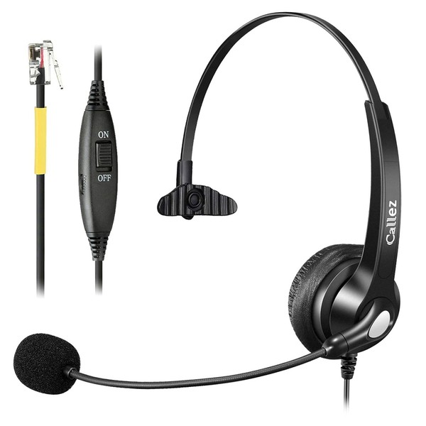 Callez Phone Headset with Noise Cancelling Microphone & Mute Switch,