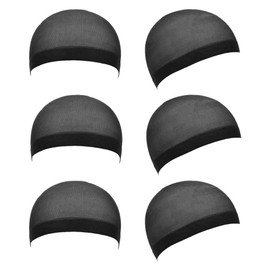 6pcs Soft Comfortable Stretchy Nylon Wig Cap Unisex Wig Stocking Cap Hair Cup for Women and Men - Black