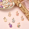 KitBeads 40pcs Enamel Fox Charms Flower Printed Animal Charms Cartoon