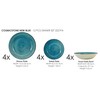 Tudor Royal 12-Piece Porcelain Round Dinnerware Set, Service for 4,