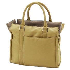 Isaac Twill Nylon Square Tote Bag, S Size, beige (21), Free size