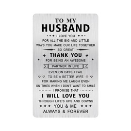 MOQIYXL To My Husband Father's Day Card, Meaningful Husband Birthday Card, My Husband Christmas Gifts from Wife, Fathers Day Present for Anniversary