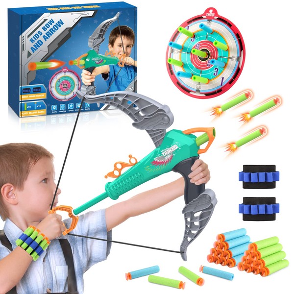 Diyfrety Bow and Arrow Set Kids, Kids Outdoor Toys for 3 4 5 6 7 8 Year Olds Boys Girls Archery Set for Kids Boys Toys Age 3-12 Gifts for Boys Girls Kids 3-12 Year Old Boy Gifts Plastic Bullets