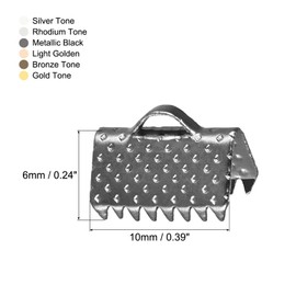 sourcing map 180Pcs Ribbon Crimp Clamp Ends, 10mm Bookmark Pinch Cord End Clasps for DIY Craft Making, 6 Assorted Colors