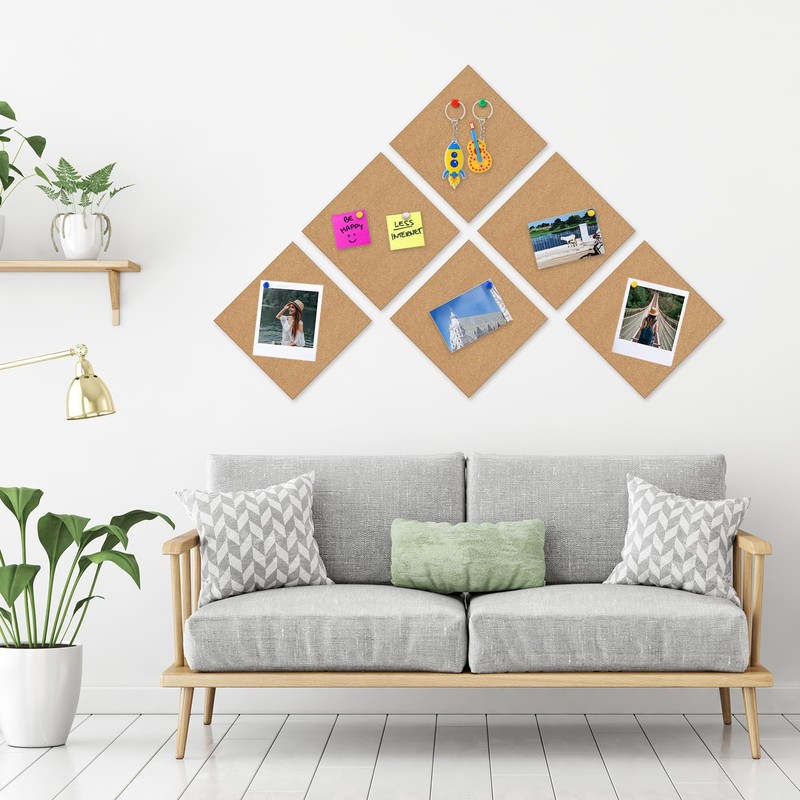 NACHLYNN Cork Board 6 Pack 17 x 8 Square Bulletin