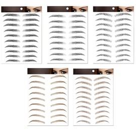 5 Blätter 4D Haarähnliche Wasserdichte Augenbrauen Tätowierungen Aufkleber Augenbrauen Transfer Aufkleber Pflege Formung Aufkleber im Bogenstil für Frauen