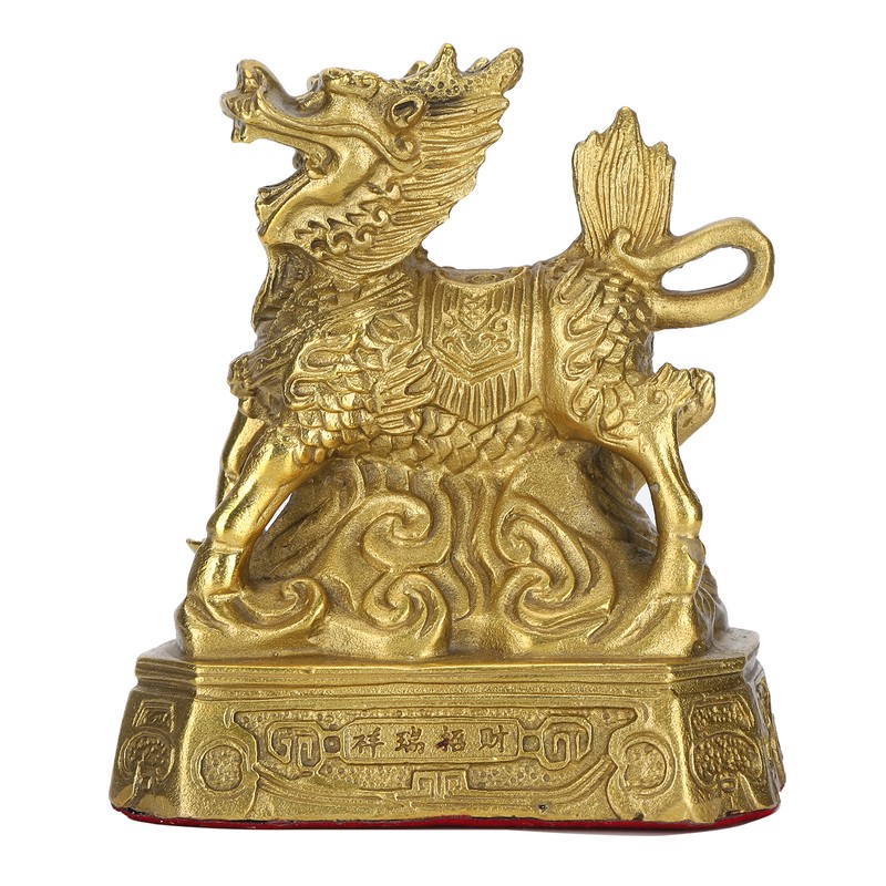 Qilin Ornament Brass Home Desktop Statue Collection Lucky Animals Crafts