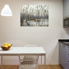 Fine Art Canvas Boardwalk Light Canvas Wall Decor by Artist Sandy Doonan for Living Room, Bedroom, Bathroom, Kitchen, Office, Bar, Dining & Guest Room - Ready to Hang - 32 in x 24 in