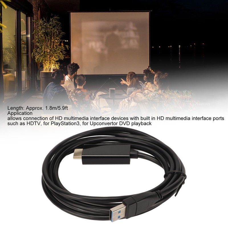 USB3.0 to HD Multimedia Interface Adapter Cable 5.9ft 4K Plug