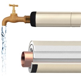 Pipe Insulation Cover - Pipe Insulation Tube - 5 Layers Oxford Fabric Pipe Cover for Outside - Pipe Insulation Foam Tube - AC Line Insulation - Outdoor Pipe Insulation, 12" W x 16" H, Beige