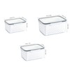 Fast Drainage, Leakproof, 3pcs Drain Storage Basket Box, Transparent Food