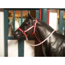 Jaapi HOT PINK halter w/pink rope lead-fit Breyer trad