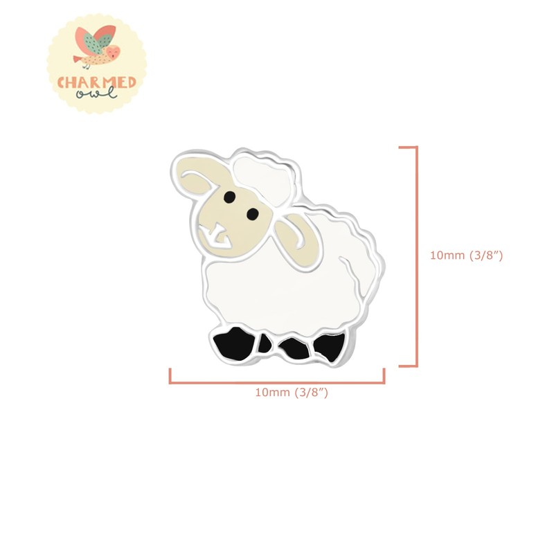 925 Sterling Silver Children's Easter Stud Earrings (Lambs)