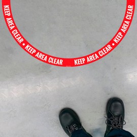 Sigo Signs, Keep Area Clear, 24x48 Inches, Floor Decal Anti-Slip Adhesive Floor Sign Made in USA