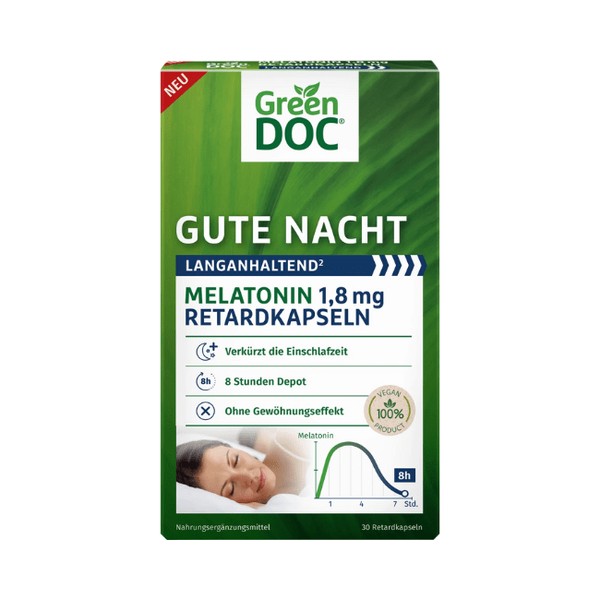 GreenDoc Green Doc Melatonin 1,8mg Retardkapseln 30 St, 9,6 g