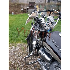 Motorcycle Black Rubber Chrome Aluminium Hand Grips Fire Flame Grips Handlebar Bars Grips with Boss Throttle Compatible with Honda VF 750 Magna All Years