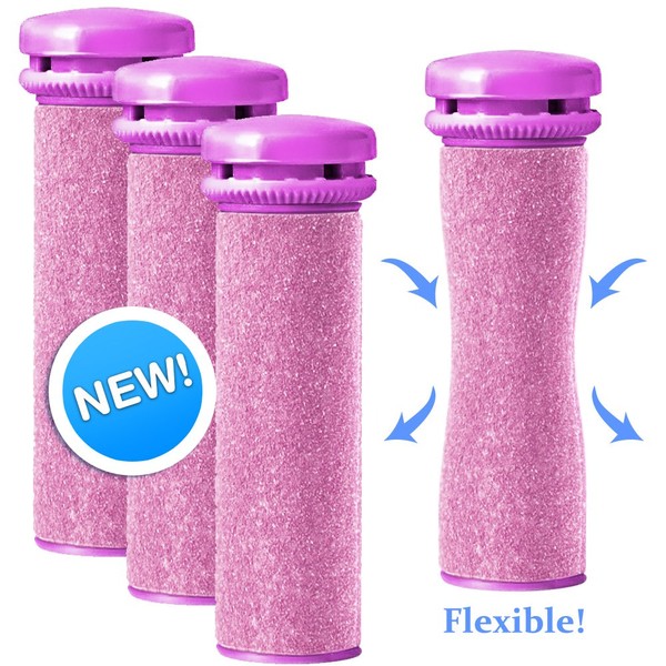 Emjoi Micro-Pedi Compatible SoftFLEX Technology Refill Rollers (Extra Coarse) - Pack of 4
