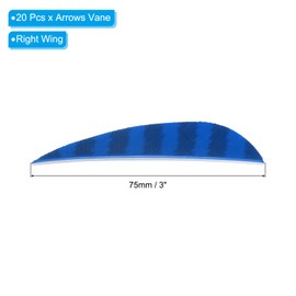 PATIKIL Shield Cut Vanes, 20 Pack 3 Inch Arrow Fletch Turkey Feather Fletch Right Wing Fletching for DIY Target Shooting, Blue