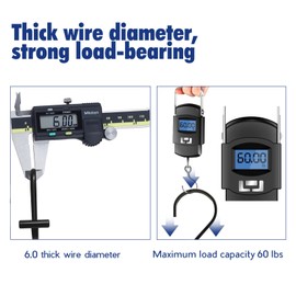 Metal Shower Curtain Hooks,Rust Proof Shower Curtain Rings for Bathroom,T-Bar Decorative Shower Curtain Hooks for Shower Rod,Set of 12(Black)