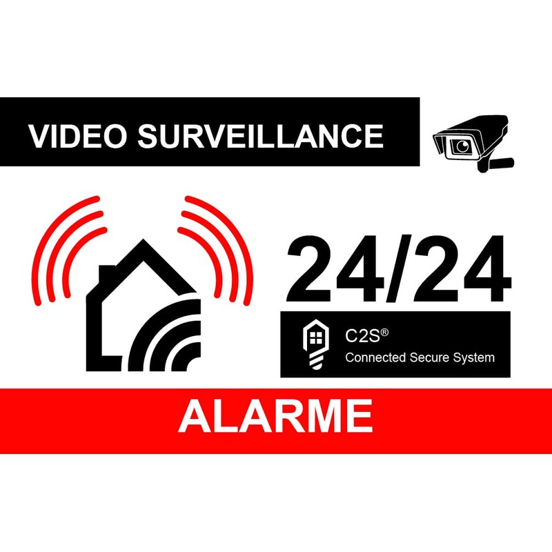 Set of 12 Deterrent, Alarm Stickers, Video Surveillance, Home Protection,