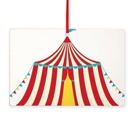 CafePress Circus Tent Rectangle 6"x4" Wood Ornament