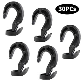 30PCs Plastic Shock Cord Hooks, Elastic Plastic Shock Cord Bungee Rope Hooks Fit for 1/4" 5/16" Shock Cord Rope