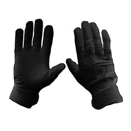 Ambidextrous Batting Gloves, BG Advance Baseball Supplies, Two-Handed, Batting Gloves, For Skilling, Practice, High School Baseball Rules, Games, Hitting (S-BLK)