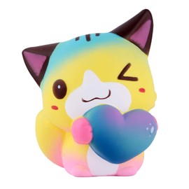 ANBOOR Squeeze Toys Love Heart Cat Galaxy Collection Kawaii Squishies Slow Rising Anti-Stress Toy for Children Adults (9.5 x 7.5 x 12 cm, Pack of 1)