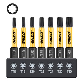7-Pack Torx Bit Set for Impact Driver,2-Inch (50mm) Profession S2 Alloy Steel Star Torque Bits,T10 - T40,Security Tamper Proof Star Bit Set (Magnetic Heads &1/4 Inch Hex Shank