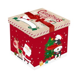 Eurowrap Christmas Eve Delivery Gift Box Square Shape Gift Set Keepsake Xmas North Pole Presents Personalise with Stickers Included