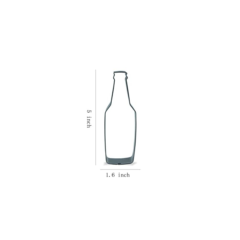 Keewah Beer Bottle Cookie Cutter, 5 x 1.6 inch, Stainless