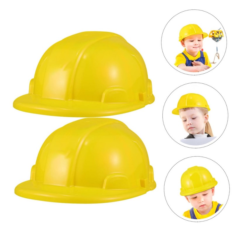 2Pcs Construction Party Hats Hard Hats for Dress Up for