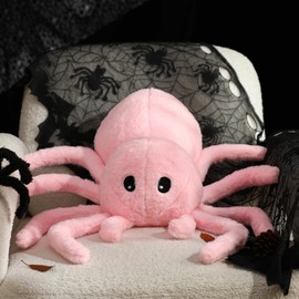 Halloween Spider Pillows, Spider Shaped Throw Pillow for Happy Halloween Decoration, Pink Plush Gifts, Extra-Large 16x22 in Cute Soft Rabbit Fur Pillow for Fall Pillows