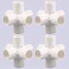 4pcs 1/2" 3/4" 1" 1.2" 1.5" PVC 3/4/5/6-Way Elbow Connector