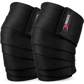 DMoose Knee Wraps Weightlifting (Professional Grade) | 78" Length Heavy Duty Knee Straps Pair | Avoid Knee Injury | Provides Joint Stability | Cross Training & WODs | Compression & Elastic Support