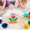 Wooden Peg Board Beads Game Educational Rainbow Clip Beads Puzzle