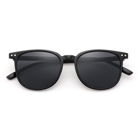 Feisedy B1138 Sunglasses, Women's, Men's, UV400 Protection, UV Protection, Stylish, Lightweight, Color Lens, Driving, Work, Fashionable, Unisex, Black