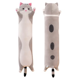 Almohada larga de felpa para el cuerpo, lindos animales de peluche de gato, peluche suave, lindo animal de peluche de gato, juguete de peluche para...