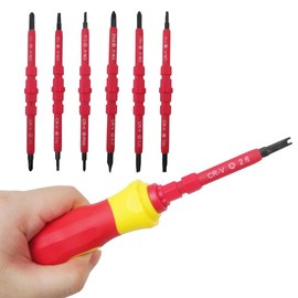 INGQI Insulated Screwdriver Set, Magnetic Screwdriver Tool Kit, Electrician Multifunctional Interchangeable Chrome Vanadium Screwdrivers with Soft-Grip Handle