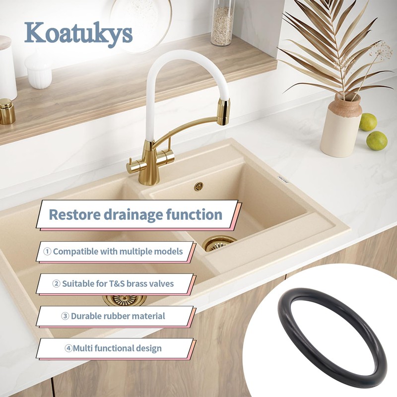 Koatukys 010389-45 Plunger Rubber O-Ring for Waste Drain Valve Compatible