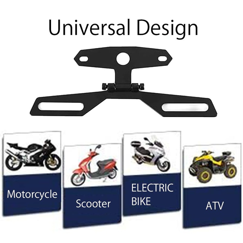 Universal Motorcycle License Plate Holder Adjustable License Plate Tail Light