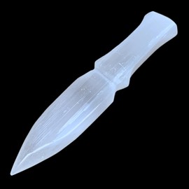 160g, 7.5"x1.4"x0.6", Natural Untreated Selenite Knife Dagger (Satin Spar) Crystal, Home Decor, Metaphysical, Collectible, from Morocco, B36313