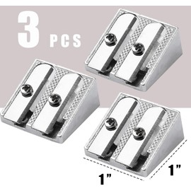 3PCS Metal Pencil Sharpeners with 2 Holes, Metal Sharpener Pencil Sharpeners for School Pencil
