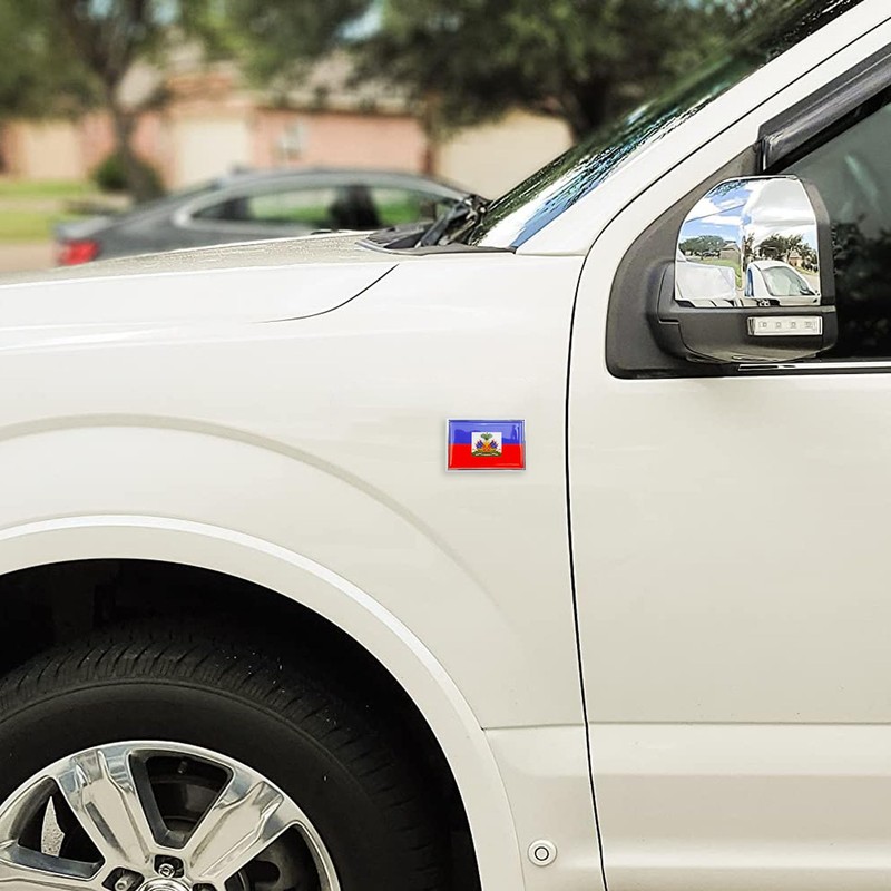 Perdecor Haiti Flag Sticker Emblem Haitian Decal Car Chrome Flags,