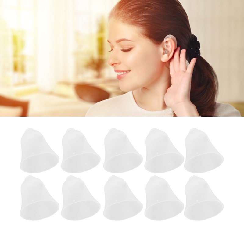 10Pcs 3 Hole White Hearing Amplifier Domes Earbud Tips Soft