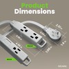 GEARit 360 Rotating Flat Plug Short Extension Cord with 3