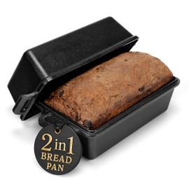 Modern Innovations Cast Iron Bread Pan with Lid 9x5 Inch, Pre-Seasoned Loaf Pan for Baking Sourdough, Banana Bread, Meatloaf and Casseroles, Heavy Duty Dutch Oven Style Pan