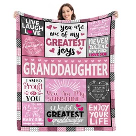 Granddaughter Gifts from Grandma Grandpa Grandparents, Gifts for Granddaghter, Graduation Birthday Christmas Mothers Day Valentine Gifts for Granddaughter, to My Granddaughter Throw Blanket 60inx50in